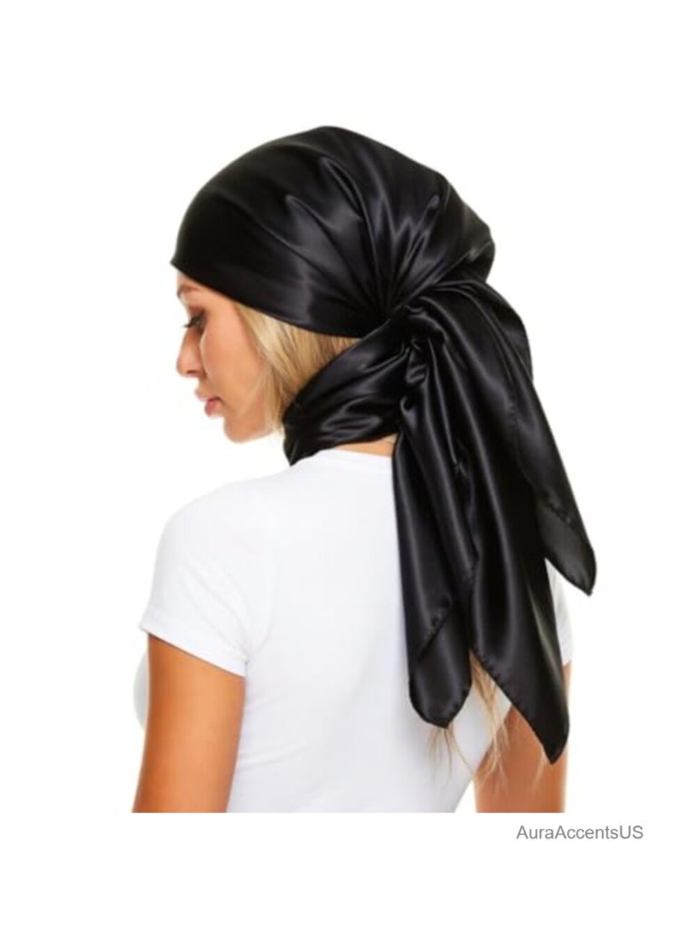 Women's Large 35" Satin Square Scarf Lightweight Head Wrap Fashion Scarf